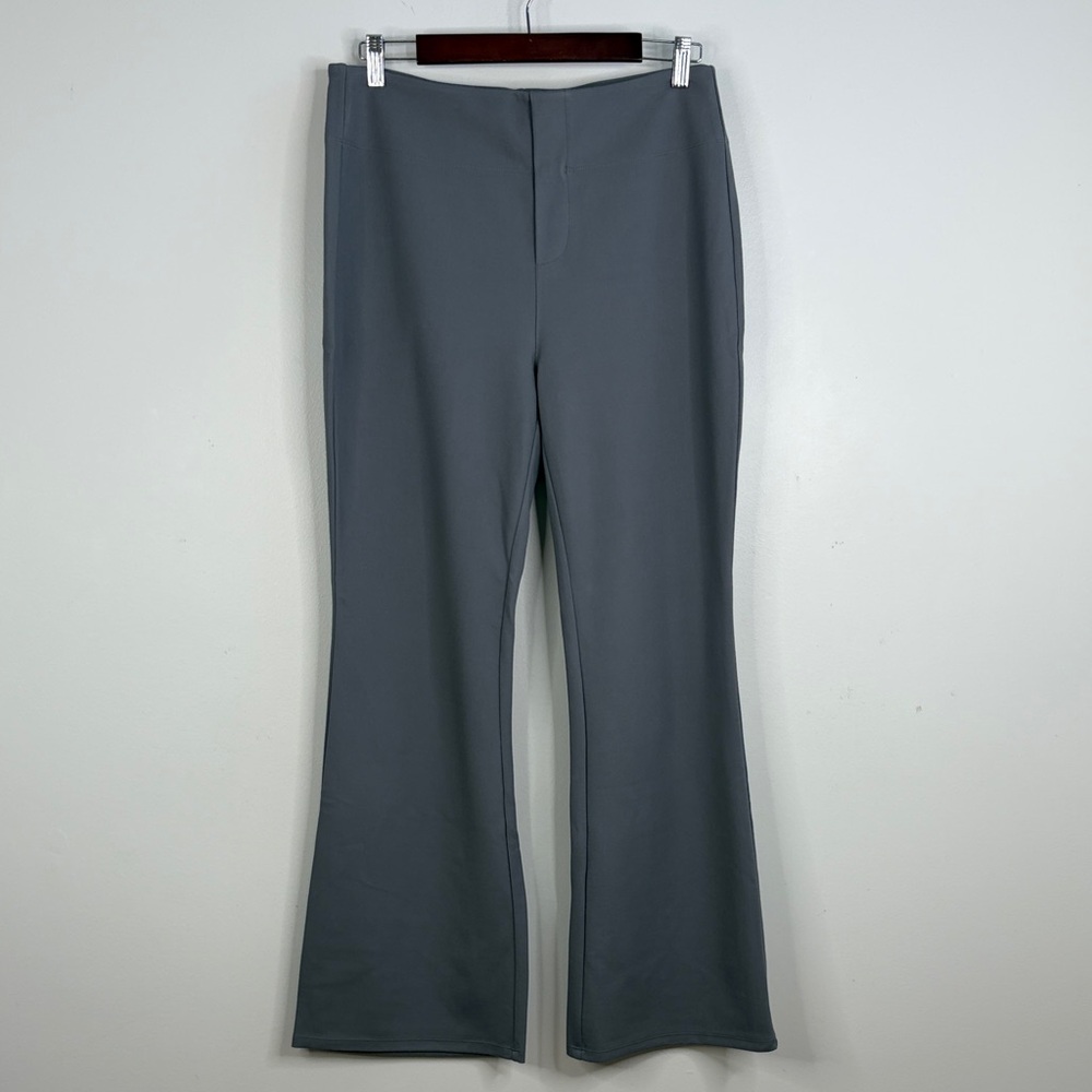 New Halara Pants Womens Large Gray Stretch Jersey Wide Leg Pull On Trousers